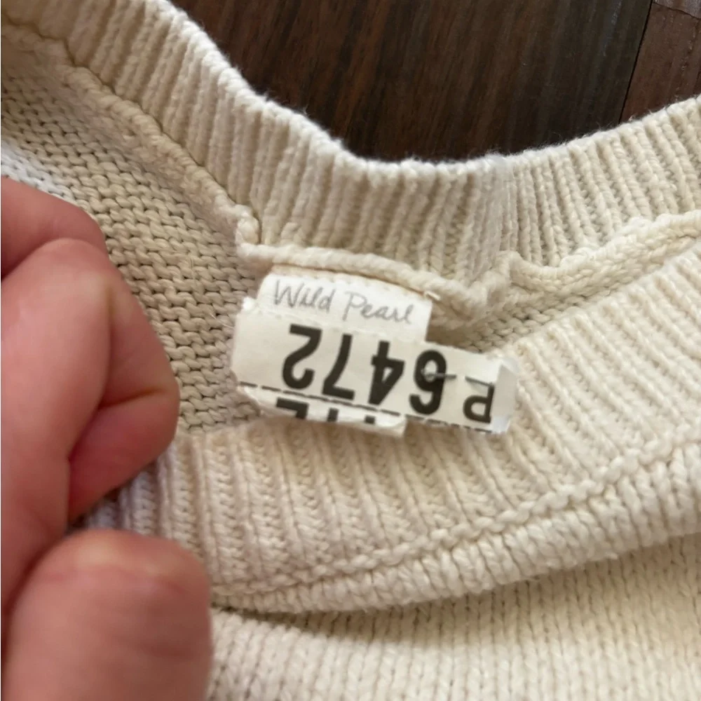 Wild Pearl Ivory Fringed Sweater - Picture 4 of 5